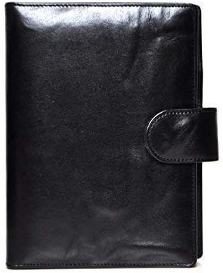 Succes Wrinkled Junior Black Leather Organiser A7Time Planner Ring Binder PJ212WR02