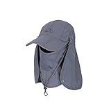 BAVST Men Women Fishing Summer Hat with Removable Neck Face Flap,360°Sun Protection Waterproof baseball Cap Breathable Mesh Hat for Fishing,Climbing