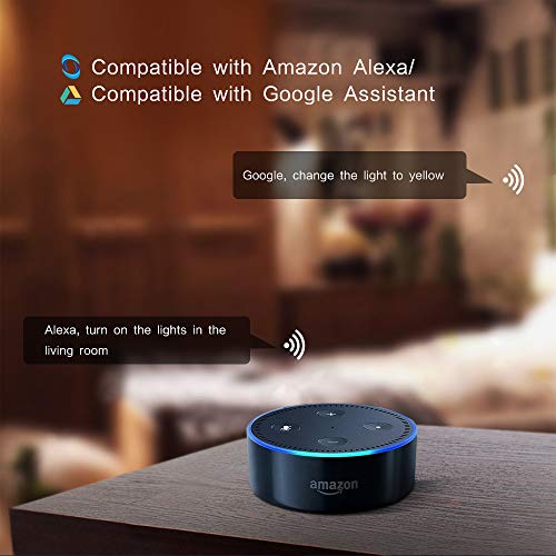 AXTEE Smart WiFi Light Bulb, RGB Dimmable Color Changing LED Bulbs E26 7W(60W Equivalent)with Remote Control, No Hub Required, Compatible with Alexa, Google Home and IFTTT for Home/Party/Bar (3 Pack)