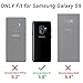YOUMAKER Designed for Galaxy S9 Case, Heavy Duty Protection Kickstand with Built-in Screen Protector Shockproof Case Cover for Samsung Galaxy S9 5.8 inch - White