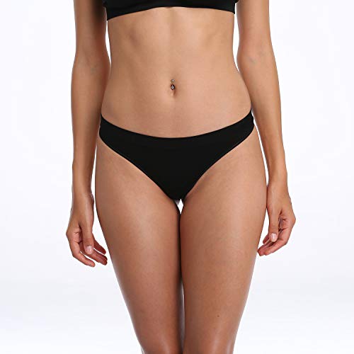 Areke Womens Seamless Thongs Underwear, 6 Pack Nylon Spandex Cheeky Low