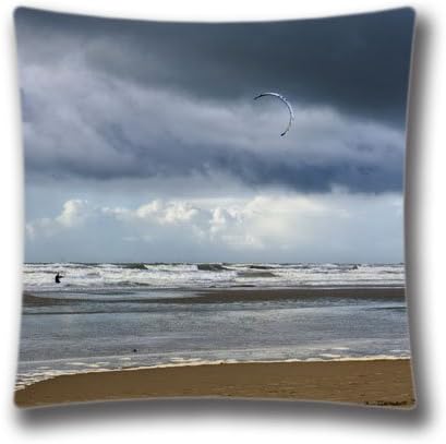 18"X 18" Kitesurfing Cotton Polyester Decorative Throw Pillow Cover Cushion Case