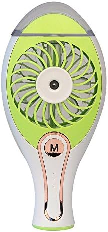 GloryShine Mini Handheld Spray Humidifier Fan with USB Rechargeable Port for Home Office and Travel (Green)