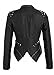 Pretty Attitude Women's Studded Punk Style PU Leather Slim Fit Moto Jacket