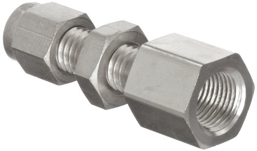 Parker A-Lok 4FBC4N-316 316 Stainless Steel Compression Tube Fitting, Bulkhead Adapter, 1/4" Tube OD x 1/4" NPT Female - Thumbnail 5