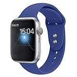 YOUKEX Sport Band Compatible with Apple Watch 38mm/40mm, Soft Silicone Strap Wristbands Replacement for iWatch Series 4/3/2/1 Women Men, (Royal Blue S/M)