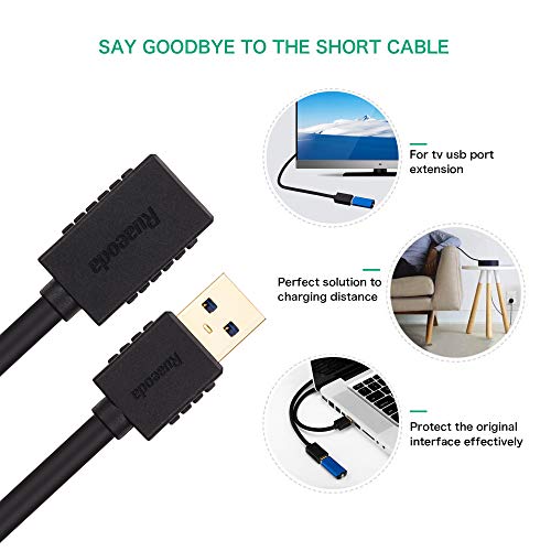 USB 3.0 Extension Cable 12 ft,Ruaeoda 12 Foot USB Power Extension Cable SuperSpeed USB 3.0 Type A Male to Female Extension Cord for Xbox,Printer,Playstation,USB Flash Drive,Card Reader,Hard Drive