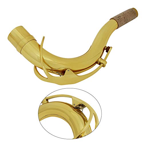 Muslady Brass Tenor Saxophone Sax Bend Neck 27.8mm Saxophone Accessores Parts Gold - Thumbnail 4