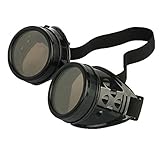 Leegoal(TM) Vintage Steampunk Goggles Glasses Welding Cyber Punk Gothic Cosplay Goggles (Black)