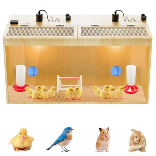 Brooder Box for Chicks, 32 Inch Wooden Large Chicken Brooder Box with
