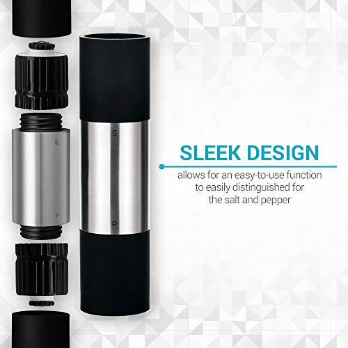 2In1 Salt and Pepper Grinder Adjustable Coarseness Ceramic