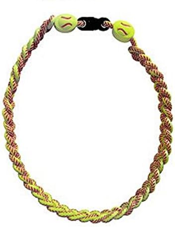 Titanium Ionic Braided Necklace - Softball