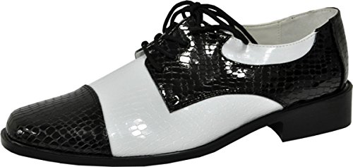 Morris Costumes Oxford Black And White Mens Shoe Small