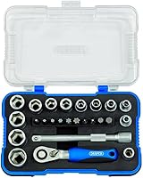 Draper 1/4 inch 25 Piece Metric Socket Set with Soft Grip Ratchet Case view 2