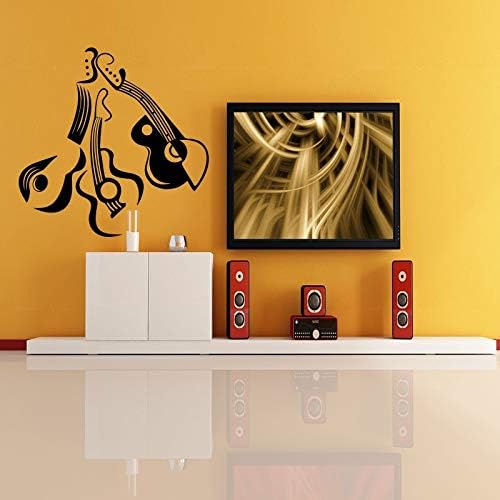 Amazing Wall Stickers Female Wall Stickers Decorative Guitar for Living Room Bedroom Home décor