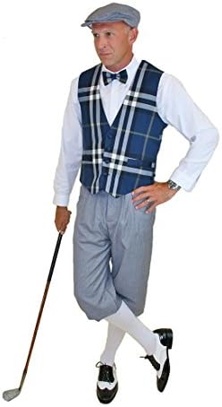 Ultimate Knickers Outfit - Grey Knickers Blue Plaid Vest Grey Cap