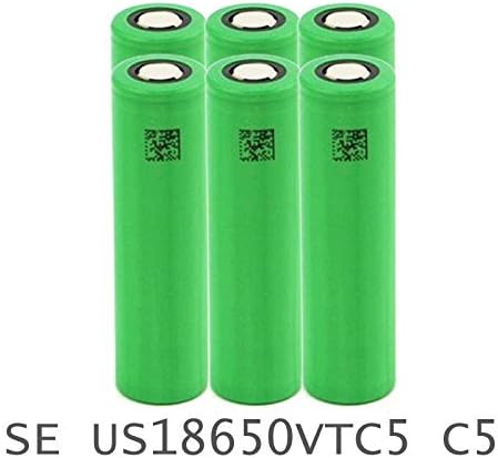 Authentic 6-Pack Sony VTC5 High Drain IMR 3.6V 18650 Rechargeable Lithium Ion Battery 2600mAh 30A Continuous Discharge (Max 60A Current Load) SE US18650VTC5 C5