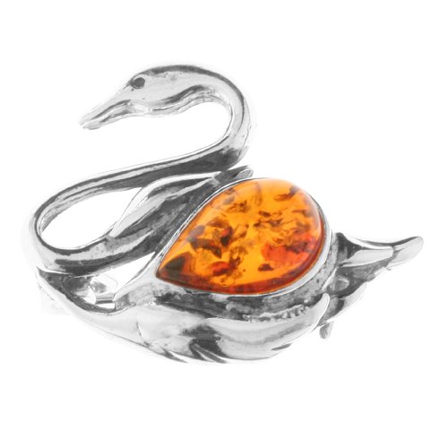 In Collections Damen Brosche Sterling-Silber 925  200023G021630 mit Bernstein