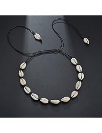 Lyric U Puka Shell Necklace Hawaiian White Bead Pearl Shell Choker Beach Necklace for Women 4pcs (Pearl & Shell)