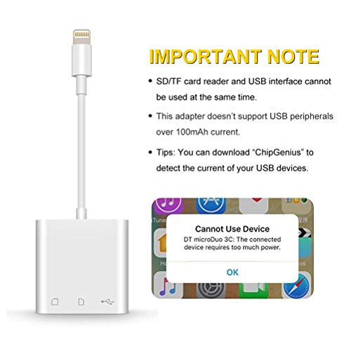 SD Card Reader, SD Card Reader for Phone, Trail Game Camera Viewer for Hunting, USB Camera Adapter, Digital Camera Reader Converter for Phone/Pad, Plug and Play