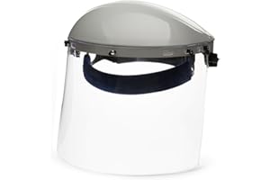 Sellstrom Advantage Face Shield - Lightweight Mask with Crown & Ratchet Headgear, for Work, Grinding, Cutting - ANSI Z87.1 - Clear Uncoated Polycarbonate Window