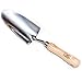 Cate’s Garden Hand Trowel - Dig, Shovel and Plant - Heavy Duty Stainless Steel Garden Spade Tool, Smooth Vintage-Style Natural Ash Wood Handle and Leather Strap
