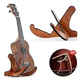 DTNO.I Guitar Stand, Universal Wooden Guitar Stand Acoustic Guitar Stand with Guitar Capo, Portable Detachable Instrument Holder Stand for Musical String Instrument and Acoustic Classical Bass Guitars