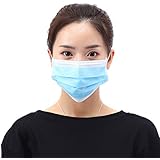 Disposable 3-Ply Face Mask with Earloops Protective for Germs,Pollen,Smoke,Dust,Pollen