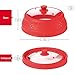 Bezrat Vented, Collapsible Microwave Plate Cover for Food, 12-inch, RED - Silicone and Glass Splatter Guard Lid - Fits Plates, Bowls and Meal Prep Containers up to 11.8 x 4 Inch