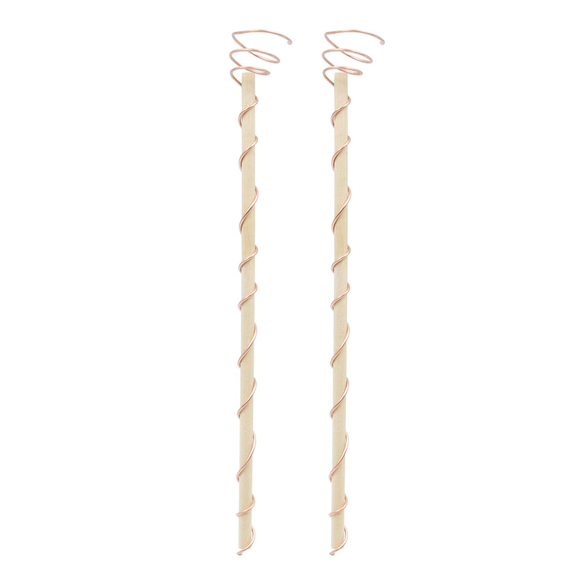 2Pcs ZONADAH Electroculture Plant Stake Wood Rod 12 Inches Copper Garden Stakes Wrapped For Indoor Outdoor Plants Gardening Antenna