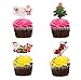 Qibote 200 Pieces Christmas Cupcake Toppers Picks, Cake Toppers for Christmas Party Cupcake Decoration Supplies