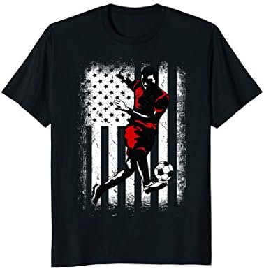 Vintage USA American Flag Soccer Player Team T-shirt