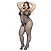 Deksias Fishnet Bodystocking Plus Size Crotchless Bodysuit Lingerie for Women (Plus Size, Black)