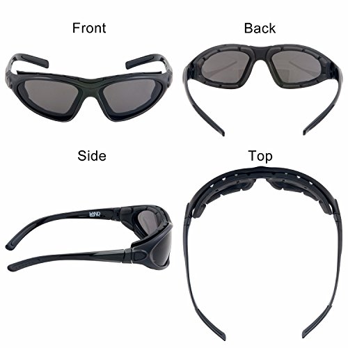 WYND Blocker Vert Motorcycle & Boating Sports Wrap Around Polarized Sunglasses (Black / Smoke Lens)