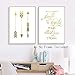 Inspirational Quotes Typography Gold Foil Print, Positive Words Remember Strength Future Cardstock Art Print Motivational Lettering with Arrow Crown Wall Art Poster (8 X 10 inch, Set of 3, Unframed)