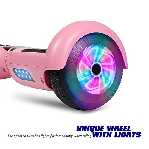 Felimoda 6.5 Inch Hoverboard LED Wheels Lights, self Balancing Scooter Dual Motors UL Certified Hover Board w/Self Balancing Mode(Pink) - Thumbnail 4