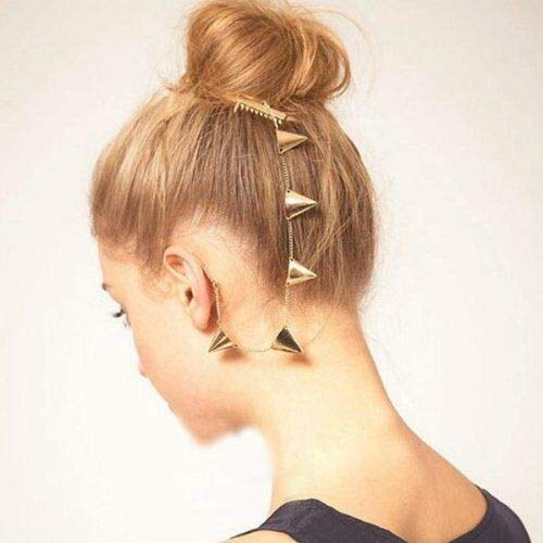 Buy Slb Works Golden Gothic Punk Spike Ear Cuff With Hair Comb