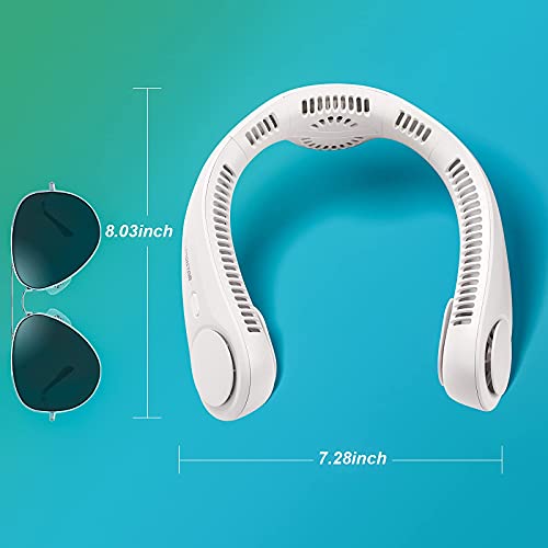 Portable Neck Fan, Hands Free Bladeless Fan, 4000mAh Battery Operated