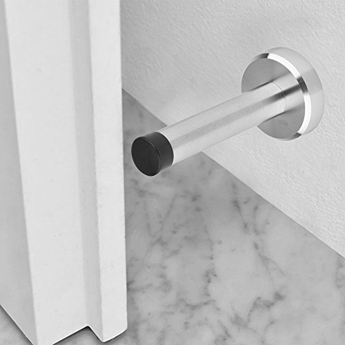 BASEIN Wall Door Stopper 6 Pack Rubber Door Bumpers Wall Amount Door Stop Brushed Finish Door Stopper Wall Protector with Hardware Screws 3.74inch