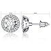 Studs Earrings,18k White Gold Plated Cubic Zirconia Cushion Shape Halo Stud Earrings CZ Earrings for Women for Teen Girls