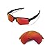 Walleva Fire Red Mirror Coated Polarized Replacement Lenses For Oakley Flak 2.0 XL (OO9188 Series) Sunglasses