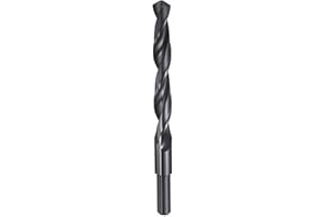 HARFINGTON 12mm Drill Bit 10mm Reduced Shank Round 4241 High Speed Steel Nitriding Black 118° Standard Point for Plastic Wood Copper Aluminum Iron Medium Soft Metal