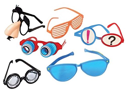 Funny Disguise Photo Prop Glasses- Set of 6