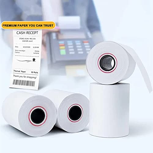 Coopaty 2 1/4" x 50' Thermal Receipt Paper Roll for Cash Register and