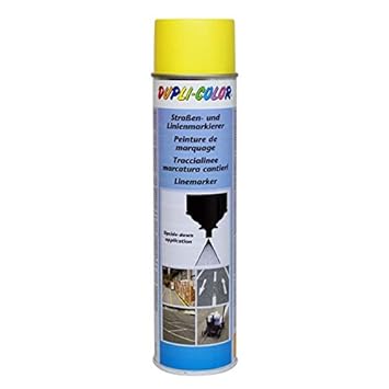 Dupli Color 895159 Markierungsspray, 600 ml, Permanent Straßenmarkierer Gelb