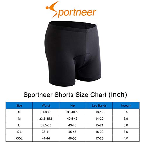 image for Sportneer Men's 3D Padded Bicycle Cycling Underwear Shorts w/Anti-Slip