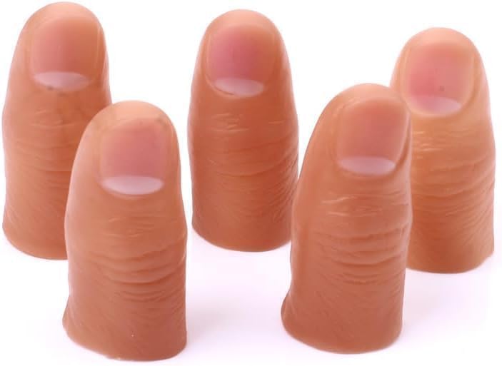5Pcs Hard Thumb Tip Finger, Magic Trick Fingers,Fake Magic Tricks Close up Magic Appear Vanish Magic Fake Finger Trick Prop Accessories for Magicians