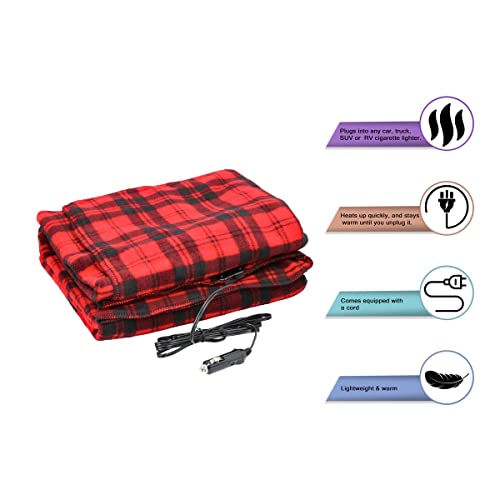 Heated Car Blanket 12Volt Electric Blanket for Car, Truck, SUV, or