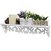 MyGift 24 Inch Elegant White Decorative Wall Mounted Floating Storage Display/Book Shelf/Utility Rack