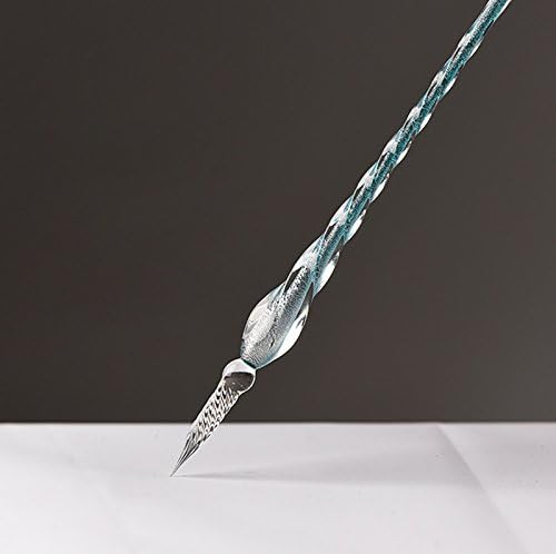 Glass Pen Vintage Handmade Glass Signature Pen Elegant Crystal Dip Sign Pen Gift (5)